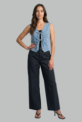 Sia Tie-Front Denim Vest