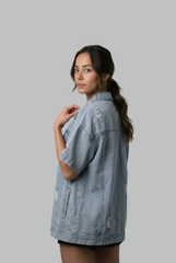 Elin Distressed Denim Jacket