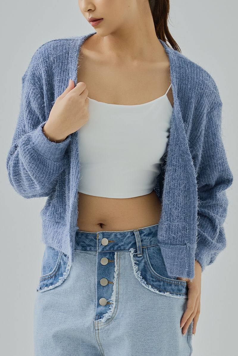 Auslyn Furry Knit Cardigan