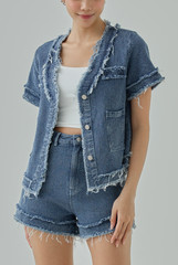 Haley Denim Fringe Jacket