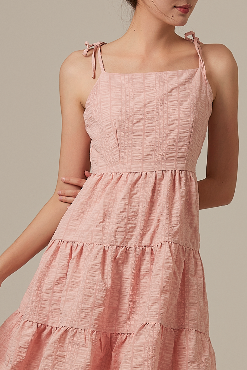 Iris Tri-Tiered Dress in Blush