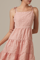 Iris Tri-Tiered Dress in Blush