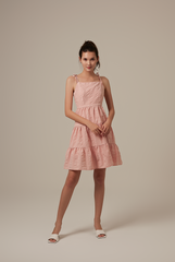Iris Tri-Tiered Dress in Blush