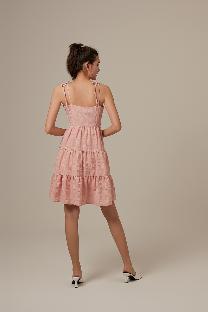 Iris Tri-Tiered Dress in Blush