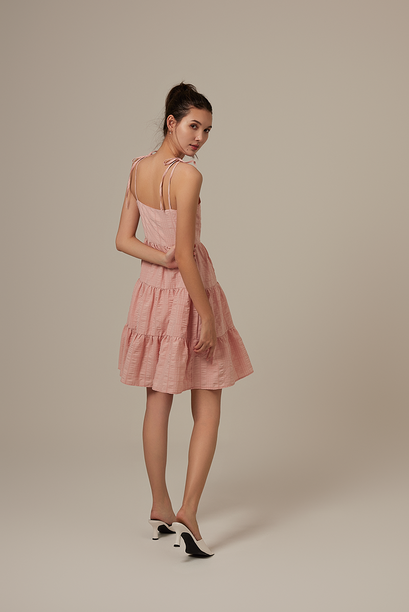Iris Tri-Tiered Dress in Blush