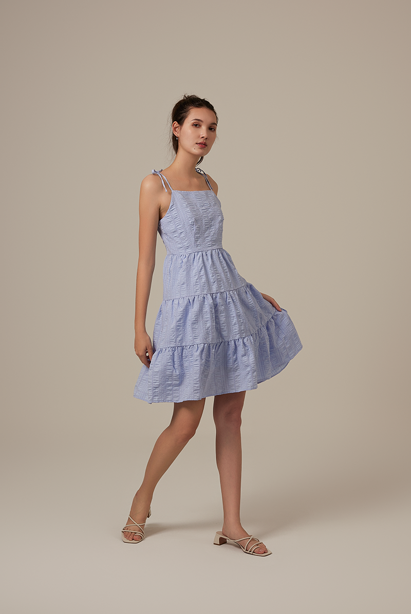 Iris Tri-Tiered Dress in Periwinkle