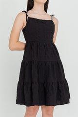 Iris Tri-Tiered Dress in Black