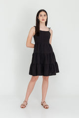 Iris Tri-Tiered Dress in Black