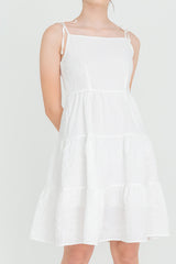 Iris Tri-Tiered Dress in White