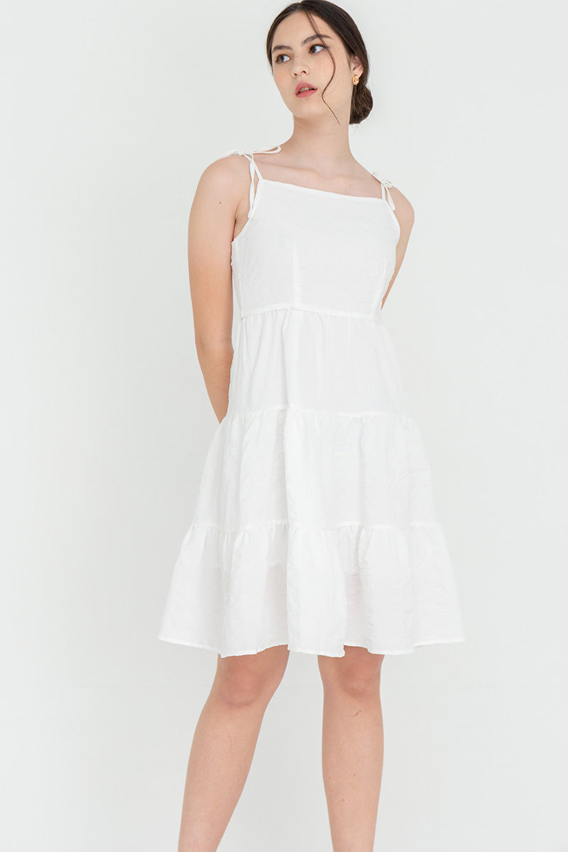 Iris Tri-Tiered Dress in White