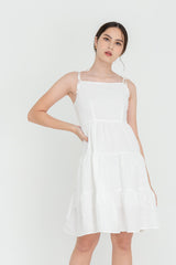 Iris Tri-Tiered Dress in White