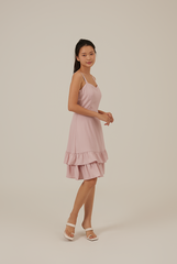 Judy Sweetheart Ruffle Dress in Light Pink
