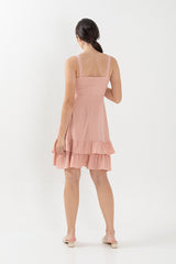 Judy Sweetheart Ruffle Dress in Pink