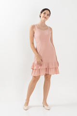 Judy Sweetheart Ruffle Dress in Pink