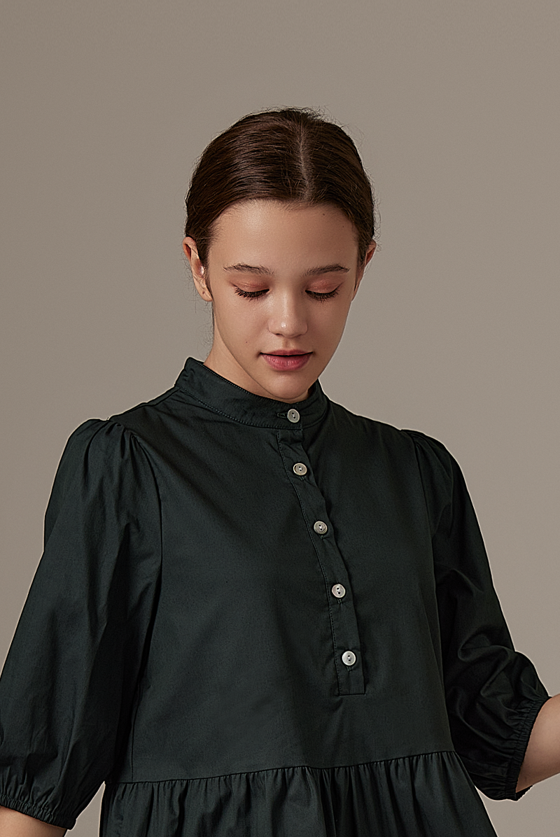 Ariane Tiered Dress in Emerald