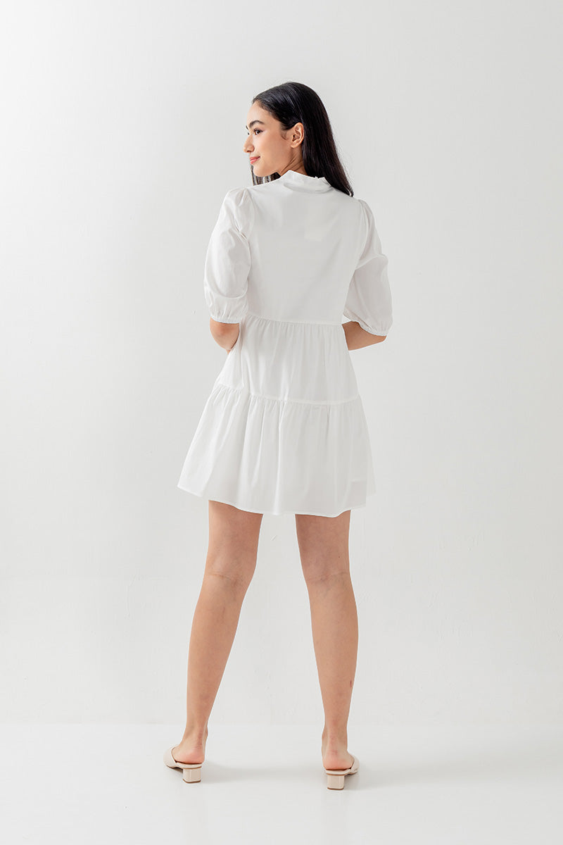 Ariane Tiered Dress in White