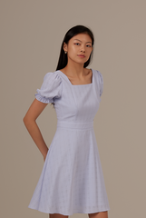 Cheyenne Square Neck Textured Dress in Baby Blue