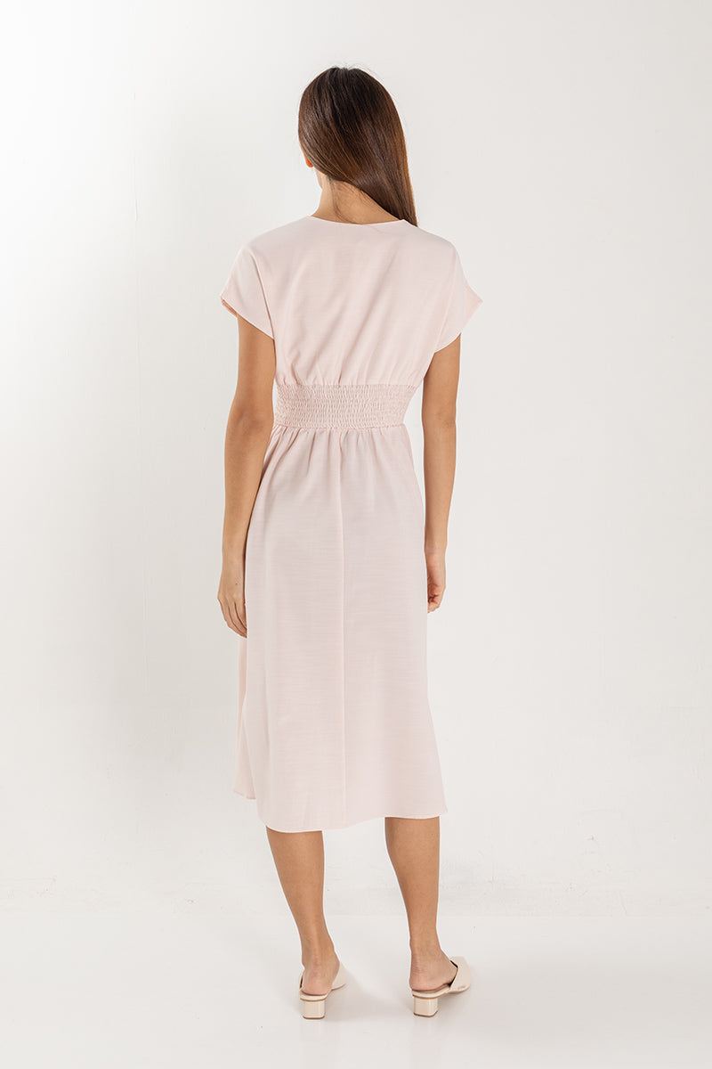 Ayliana Smocked Dress in Light Pink