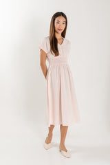 Ayliana Smocked Dress in Light Pink