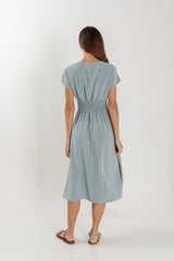 Ayliana Smocked Dress in Seafoam
