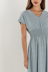 Ayliana Smocked Dress in Seafoam