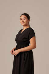Ayliana Smocked Dress in Black