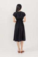 Ayliana Smocked Dress in Black