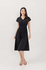 Ayliana Smocked Dress in Black