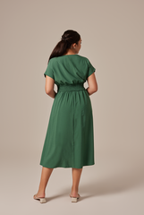 Ayliana Smocked Dress in Forest