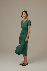 Ayliana Smocked Dress in Forest