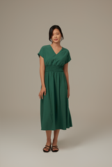 Ayliana Smocked Dress in Forest