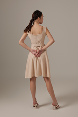 Alessa Belted Dress in Eggshell