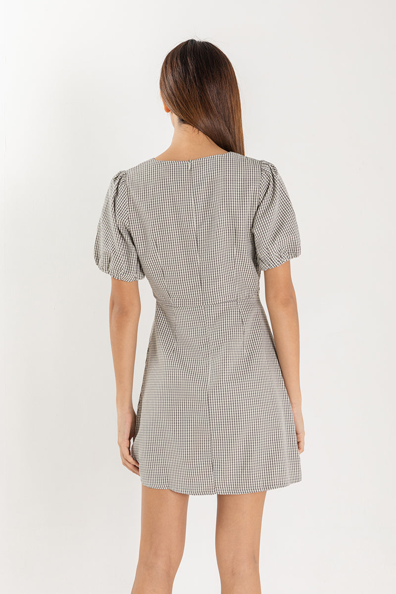 Lia Puff Sleeve Dress in Black