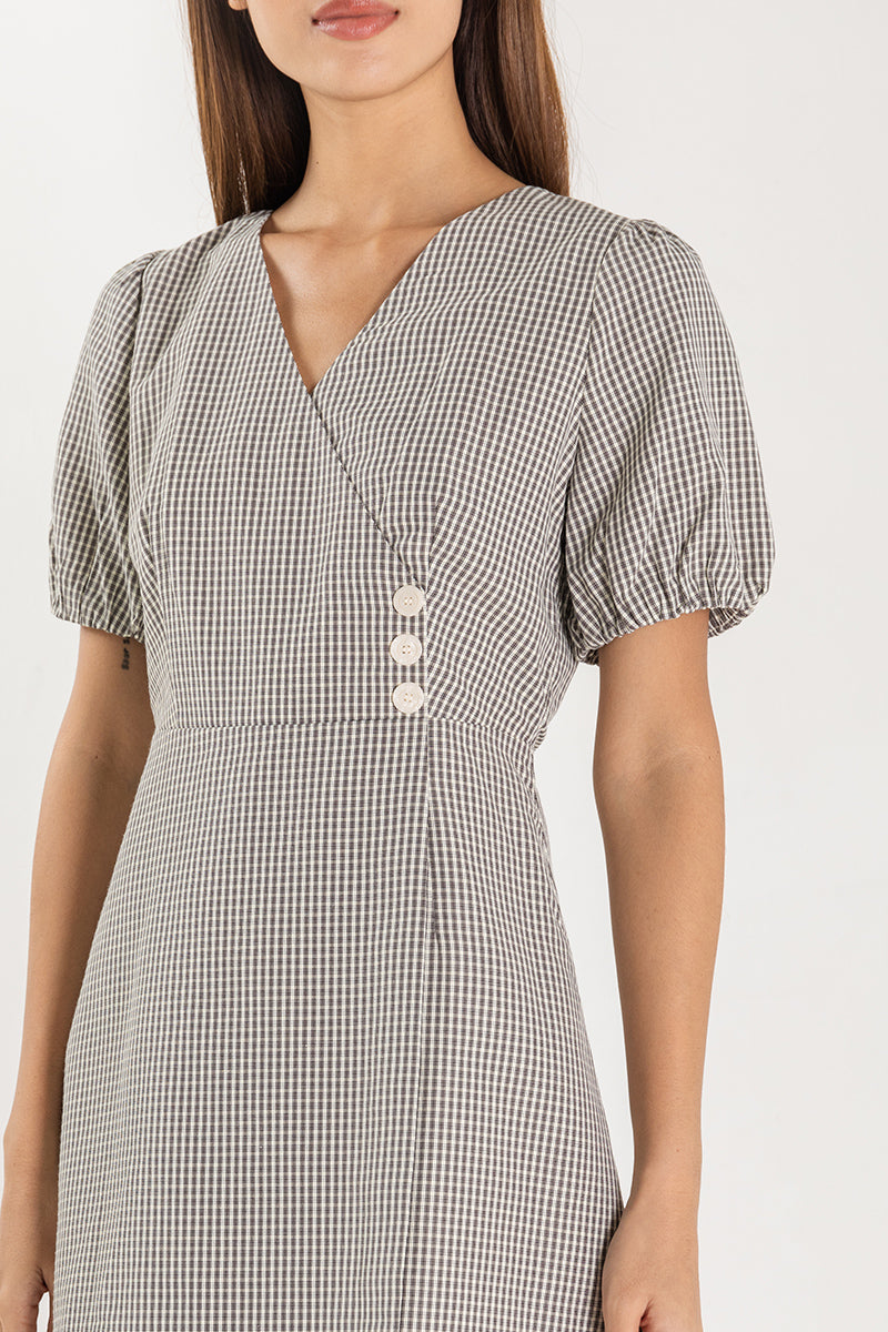 Lia Puff Sleeve Dress in Black