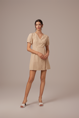 Lia Puff Sleeve Dress in Khaki