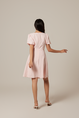 Sherry Puff Sleeve Dress in Light Pink