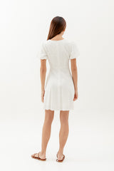 Sherry Puff Sleeve Dress in White