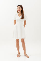 Sherry Puff Sleeve Dress in White
