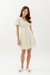 Sherry Puff Sleeve Dress in Yellow