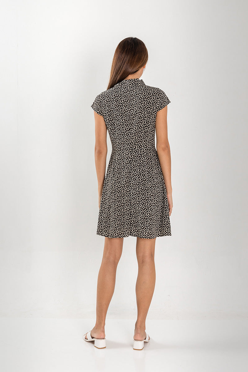 Annabelle Patterned Dress in Black