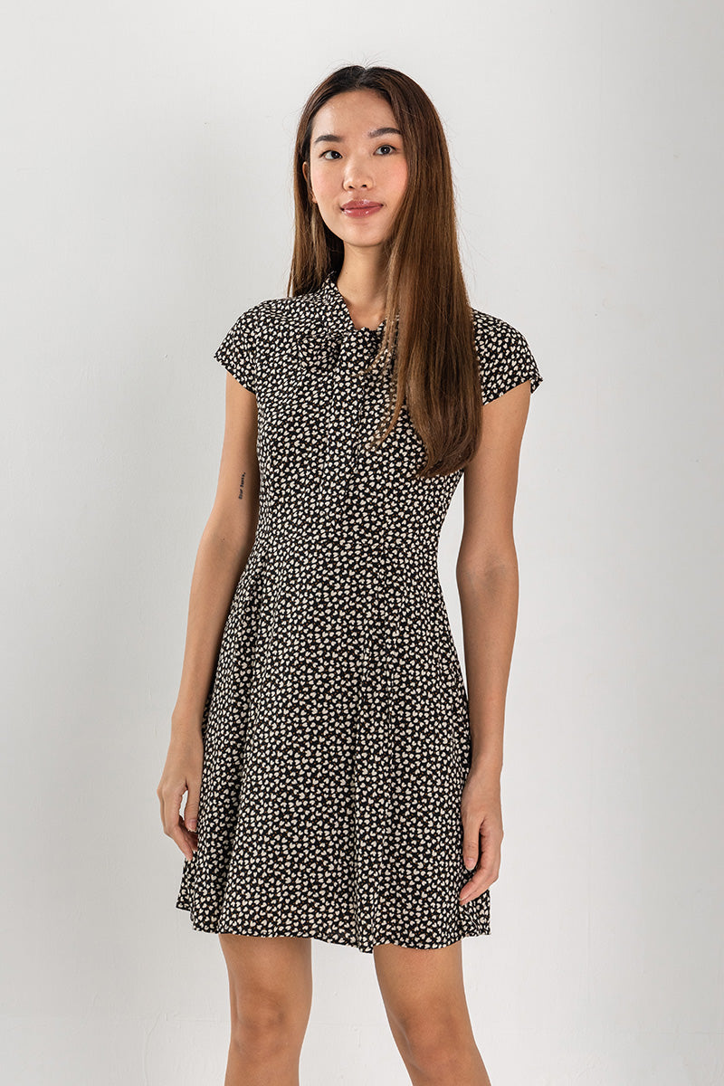 Annabelle Patterned Dress in Black