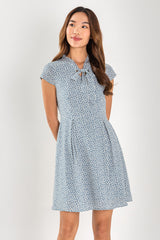 Annabelle Patterned Dress in Blue