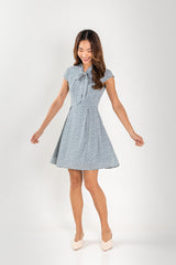 Annabelle Patterned Dress in Blue