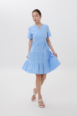 Joelle Tiered Dress in Baby Blue