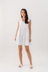 Charlotte Tiered Dress in White