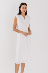 Hailey Smocked Waist Dress in White