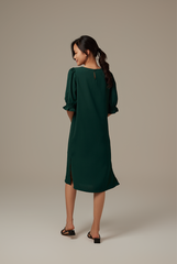 Roxian Puffy Dress in Emerald