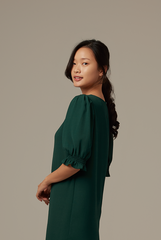 Roxian Puffy Dress in Emerald