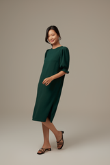 Roxian Puffy Dress in Emerald