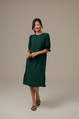 Roxian Puffy Dress in Emerald